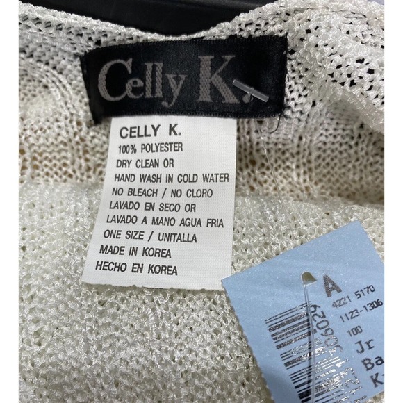 Vintage Celly K Woman's Knit Stretch Cream Shell Cami Womans/Jr Top Small - Picture 3 of 7